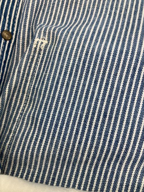 BIG JOHN（ビッグジョン）BIG JOHN (ビッグジョン) WORLD WORKERS オーバーオール ネイビー×ホワイト サイズ:SIZE 76cm (W30) 未使用品の古着・服飾アイテム