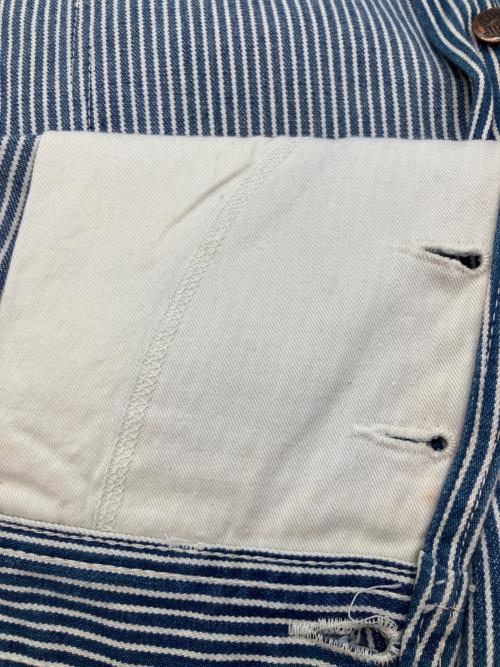 BIG JOHN（ビッグジョン）BIG JOHN (ビッグジョン) WORLD WORKERS オーバーオール ネイビー×ホワイト サイズ:SIZE 76cm (W30) 未使用品の古着・服飾アイテム