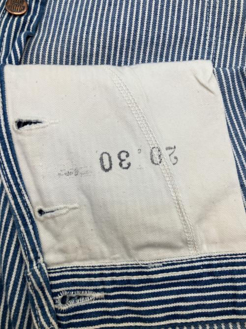 BIG JOHN（ビッグジョン）BIG JOHN (ビッグジョン) WORLD WORKERS オーバーオール ネイビー×ホワイト サイズ:SIZE 76cm (W30) 未使用品の古着・服飾アイテム