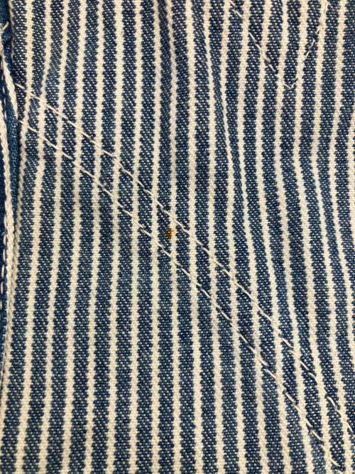 BIG JOHN（ビッグジョン）BIG JOHN (ビッグジョン) WORLD WORKERS オーバーオール ネイビー×ホワイト サイズ:SIZE 76cm (W30) 未使用品の古着・服飾アイテム