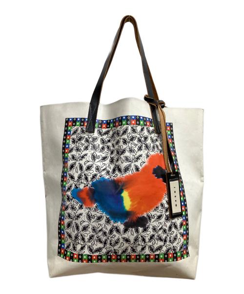 MARNI（マルニ）MARNI (マルニ) インコ　トートバッグ ホワイト×ブラックの古着・服飾アイテム