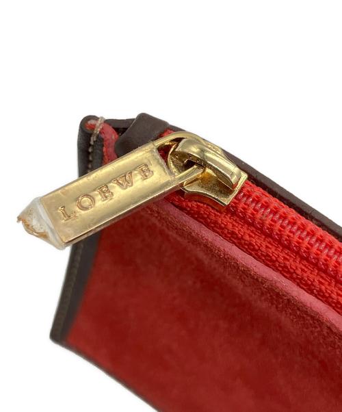 LOEWE（ロエベ）LOEWE (ロエベ) コインケース レッド×ブラウンの古着・服飾アイテム