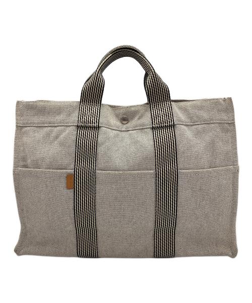 HERMES（エルメス）HERMES (エルメス) ニューフールトゥMM　トートバッグ ベージュ×ブラックの古着・服飾アイテム
