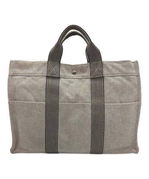 HERMES（エルメス）HERMES (エルメス) ニューフールトゥMM　トートバッグ ベージュ×ブラックの古着・服飾アイテム