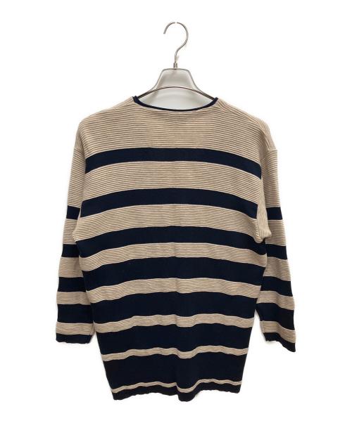 FENDI（フェンディ）FENDI (フェンディ) 厚手カーディガン ベージュ×ネイビー サイズ:SIZE 42の古着・服飾アイテム