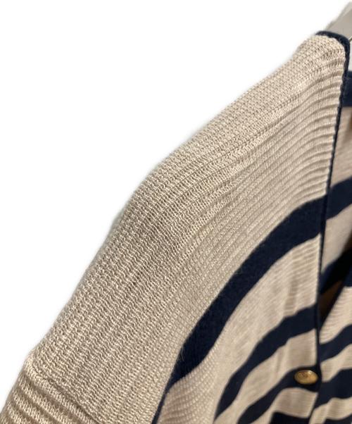 FENDI（フェンディ）FENDI (フェンディ) 厚手カーディガン ベージュ×ネイビー サイズ:SIZE 42の古着・服飾アイテム