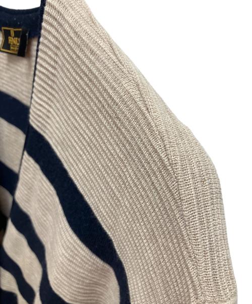 FENDI（フェンディ）FENDI (フェンディ) 厚手カーディガン ベージュ×ネイビー サイズ:SIZE 42の古着・服飾アイテム