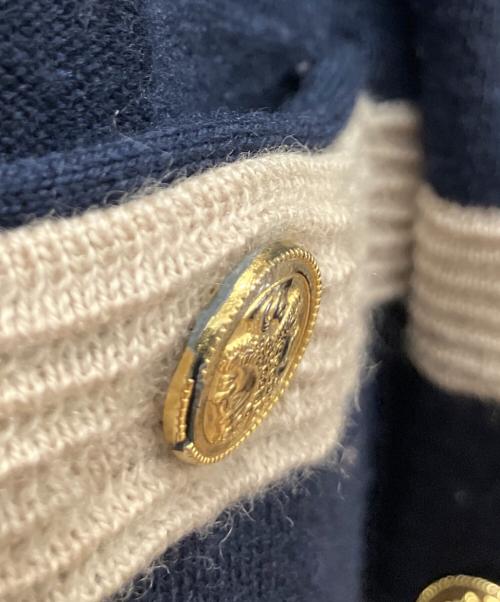 FENDI（フェンディ）FENDI (フェンディ) 厚手カーディガン ベージュ×ネイビー サイズ:SIZE 42の古着・服飾アイテム