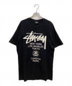 stussyステューシー）の古着「半袖カットソー」｜ブラック