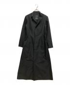 Y'sワイズ）の古着「スタンドカラーロングコートワンピース」｜ブラック