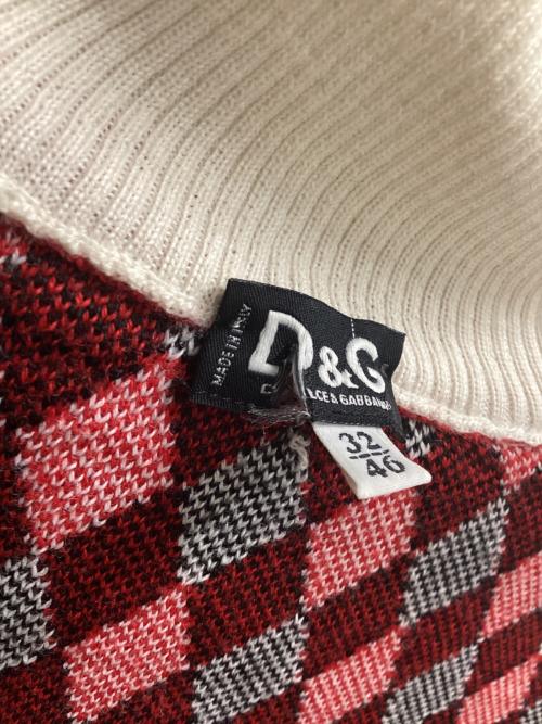 DOLCE & GABBANA（ドルチェ＆ガッバーナ）DOLCE & GABBANA (ドルチェ＆ガッバーナ) ニット・セーター レッド×ブラック サイズ:SIZE 32/46の古着・服飾アイテム