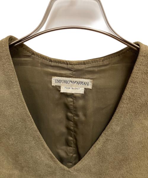 EMPORIO ARMANI（エンポリオアルマーニ）EMPORIO ARMANI (エンポリオアルマーニ) レザーベスト オリーブ サイズ:不明の古着・服飾アイテム