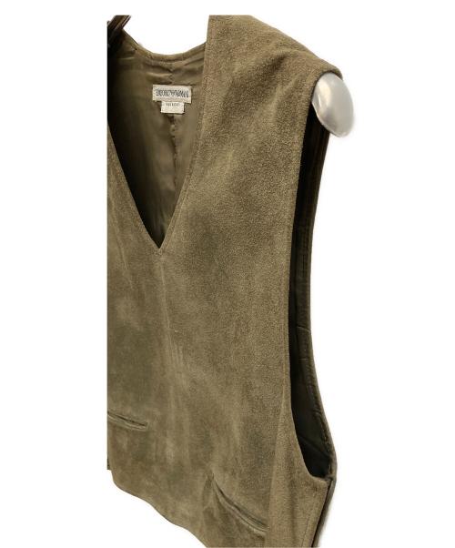 EMPORIO ARMANI（エンポリオアルマーニ）EMPORIO ARMANI (エンポリオアルマーニ) レザーベスト オリーブ サイズ:不明の古着・服飾アイテム