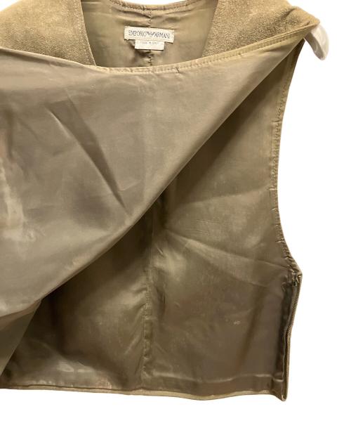 EMPORIO ARMANI（エンポリオアルマーニ）EMPORIO ARMANI (エンポリオアルマーニ) レザーベスト オリーブ サイズ:不明の古着・服飾アイテム