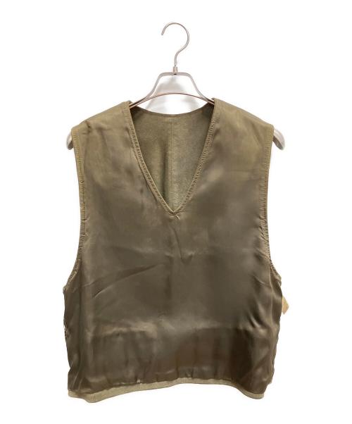 EMPORIO ARMANI（エンポリオアルマーニ）EMPORIO ARMANI (エンポリオアルマーニ) レザーベスト オリーブ サイズ:不明の古着・服飾アイテム
