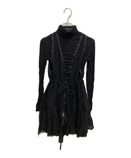 DIESEL（ディーゼル）DIESEL (ディーゼル) D-GILIA DRESS シフォンワンピース ブラック サイズ:SIZE XSの古着・服飾アイテム