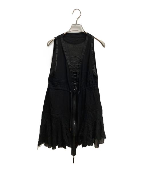 DIESEL（ディーゼル）DIESEL (ディーゼル) D-GILIA DRESS シフォンワンピース ブラック サイズ:SIZE XSの古着・服飾アイテム