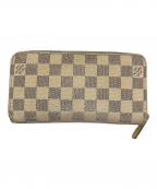 ）の古着「ダミエ・アズール　ジッピー ウォレット」｜ベージュ