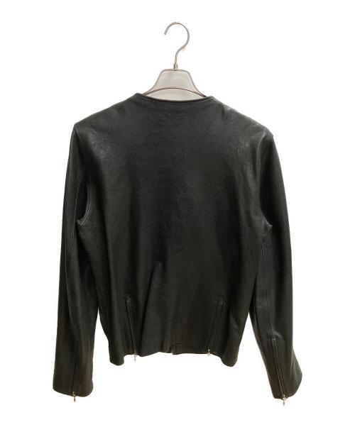 VICTIM（ヴィクティム）VICTIM (ヴィクティム) レザーノーカラーライダースジャケット ブラック サイズ:SIZE XLの古着・服飾アイテム
