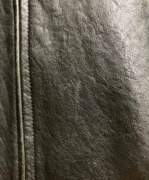 VICTIM（ヴィクティム）VICTIM (ヴィクティム) レザーノーカラーライダースジャケット ブラック サイズ:SIZE XLの古着・服飾アイテム