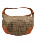 COACHコーチ）の古着「ミニシグネチャー　ハンドバッグ」｜オレンジ