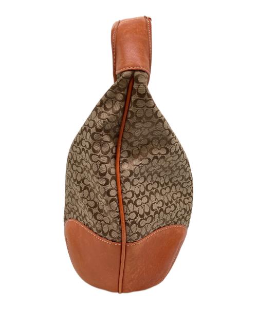 COACH（コーチ）COACH (コーチ) ミニシグネチャー　ハンドバッグ オレンジの古着・服飾アイテム