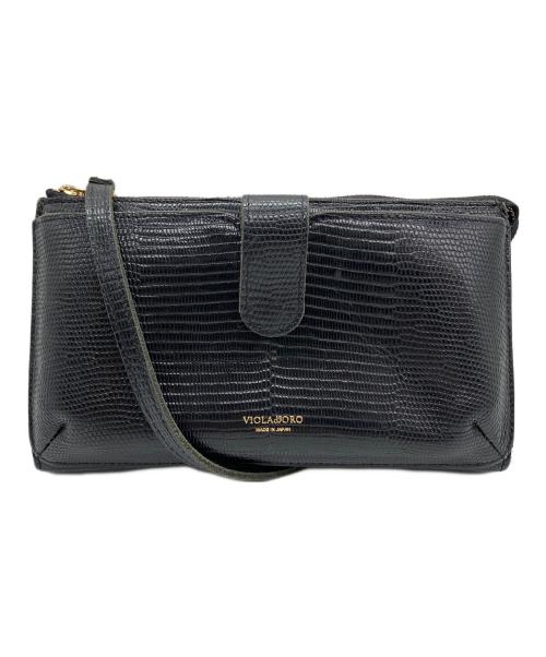 VIOLAd'ORO（ヴィオラドーロ）VIOLAd'ORO (ヴィオラドーロ) 横型スマートフォンポシェット ブラックの古着・服飾アイテム