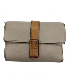 LOEWE（ロエベ）の古着「アナグラム　バーティカル ウォレット スモール」｜ベージュ×ピンク