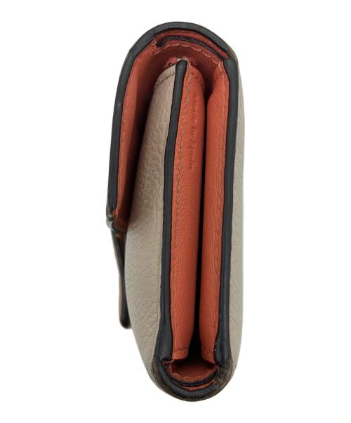 LOEWE（ロエベ）LOEWE (ロエベ) アナグラム　バーティカル ウォレット スモール ベージュ×ピンクの古着・服飾アイテム