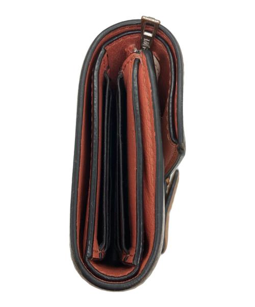 LOEWE（ロエベ）LOEWE (ロエベ) アナグラム　バーティカル ウォレット スモール ベージュ×ピンクの古着・服飾アイテム