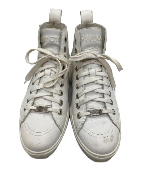 JIMMY CHOO（ジミーチュウ）JIMMY CHOO (ジミーチュウ) ハイカットスニーカー ホワイト サイズ:SIZE 25.5cmの古着・服飾アイテム