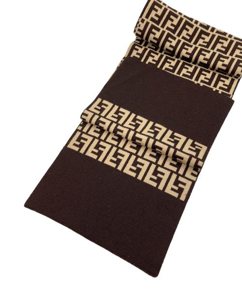 FENDI（フェンディ）FENDI (フェンディ) マフラー ベージュ×ブラウンの古着・服飾アイテム