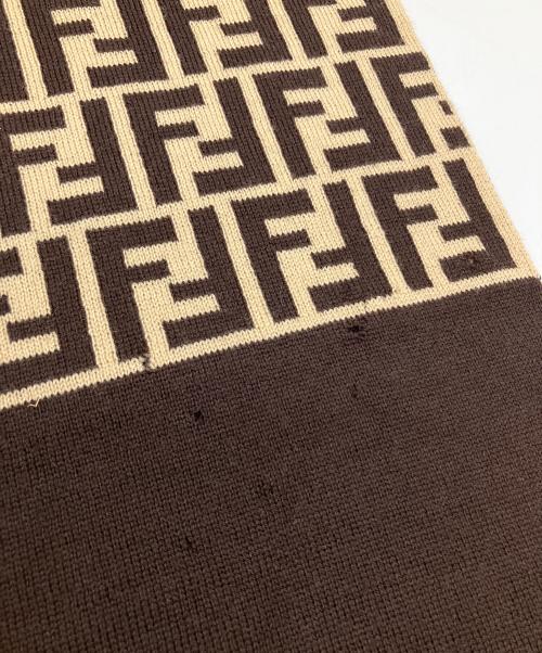 FENDI（フェンディ）FENDI (フェンディ) マフラー ベージュ×ブラウンの古着・服飾アイテム