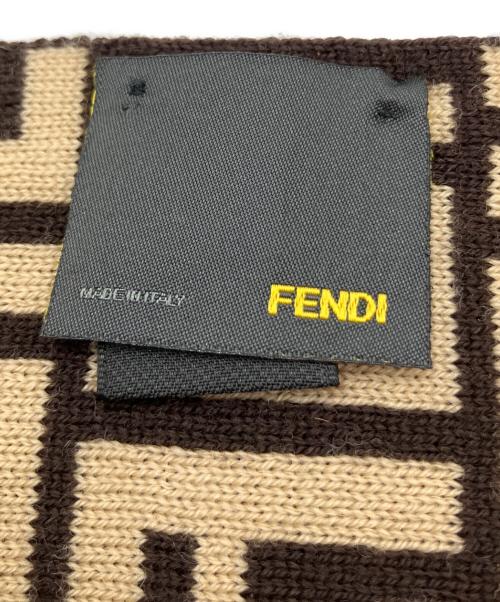 FENDI（フェンディ）FENDI (フェンディ) マフラー ベージュ×ブラウンの古着・服飾アイテム