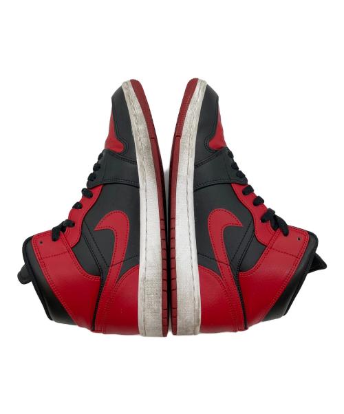 NIKE（ナイキ）NIKE (ナイキ) AIR JORDAN 1 MID（エアジョーダン1ミッド） ブラック×レッド サイズ:SIZE 26cmの古着・服飾アイテム