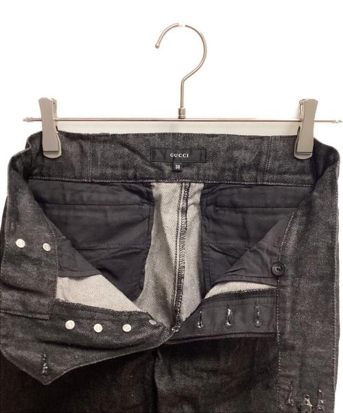 GUCCI（グッチ）GUCCI (グッチ) ストレートパンツ デニムパンツ ブラック サイズ:SIZE 38の古着・服飾アイテム