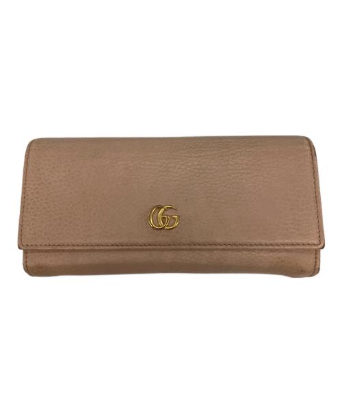 GUCCI（グッチ）GUCCI (グッチ) GGマーモント 長財布 ピンクの古着・服飾アイテム