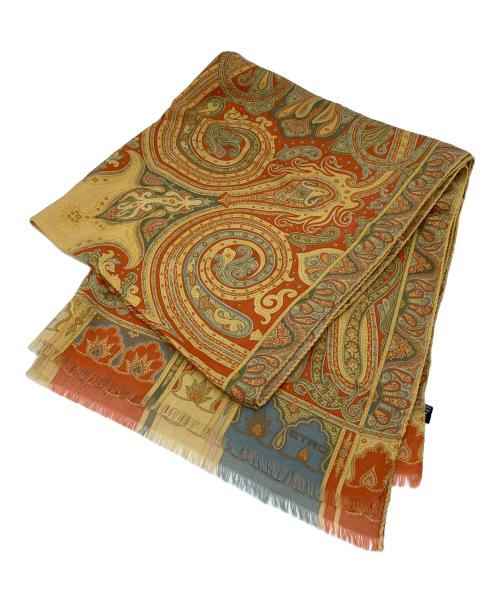 ETRO（エトロ）ETRO (エトロ) シルク混ストール オレンジの古着・服飾アイテム
