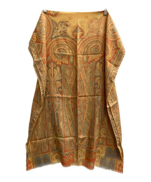 ETRO（エトロ）ETRO (エトロ) シルク混ストール オレンジの古着・服飾アイテム
