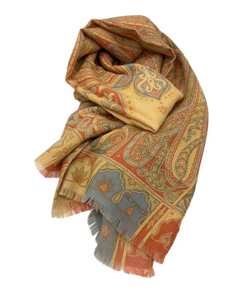 ETRO（エトロ）ETRO (エトロ) シルク混ストール オレンジの古着・服飾アイテム