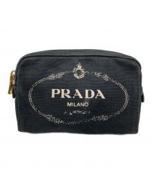 PRADA（プラダ）の古着「カナパ　ポーチ」｜ブラック
