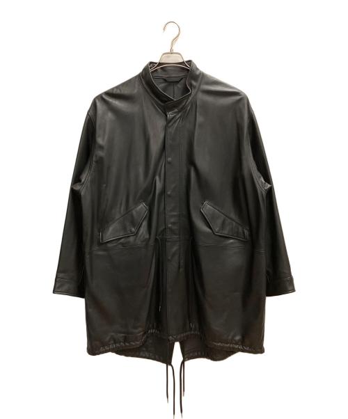 Adam et Rope（アダム エ ロペ）Adam et Rope (アダム エ ロペ) シープレザービッグシルエットモッズコート ブラック サイズ:SIZE Lの古着・服飾アイテム