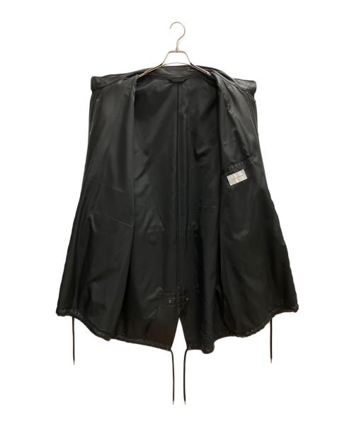 Adam et Rope（アダム エ ロペ）Adam et Rope (アダム エ ロペ) シープレザービッグシルエットモッズコート ブラック サイズ:SIZE Lの古着・服飾アイテム