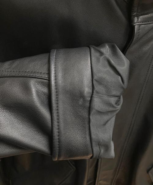 Adam et Rope（アダム エ ロペ）Adam et Rope (アダム エ ロペ) シープレザービッグシルエットモッズコート ブラック サイズ:SIZE Lの古着・服飾アイテム