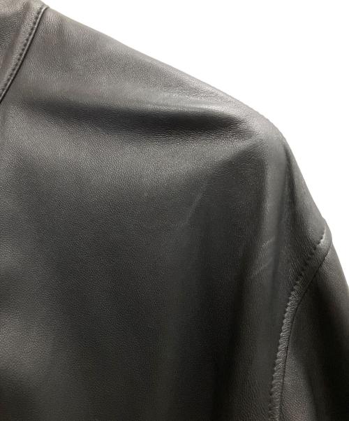 Adam et Rope（アダム エ ロペ）Adam et Rope (アダム エ ロペ) シープレザービッグシルエットモッズコート ブラック サイズ:SIZE Lの古着・服飾アイテム