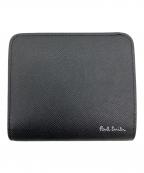 PAUL SMITHポールスミス）の古着「ブライトストライププラー　P915　2つ折り財布」｜ブラック