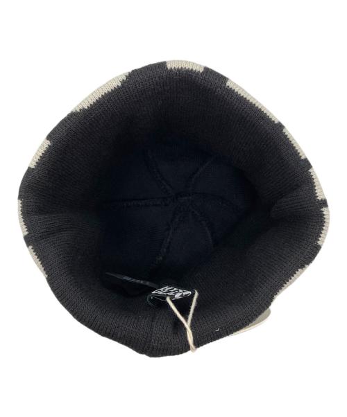 Hysteric Glamour（ヒステリックグラマー）Hysteric Glamour (ヒステリックグラマー) ニット帽 ブラック×ベージュ 未使用品の古着・服飾アイテム