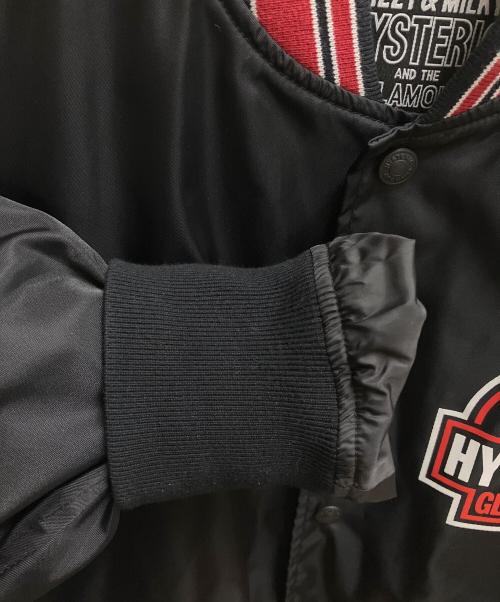 Hysteric Glamour（ヒステリックグラマー）Hysteric Glamour (ヒステリックグラマー) MAKE ME SMILE　スタジアムジャケット レッド×ブラック サイズ:SIZE Mの古着・服飾アイテム