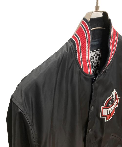 Hysteric Glamour（ヒステリックグラマー）Hysteric Glamour (ヒステリックグラマー) MAKE ME SMILE　スタジアムジャケット レッド×ブラック サイズ:SIZE Mの古着・服飾アイテム