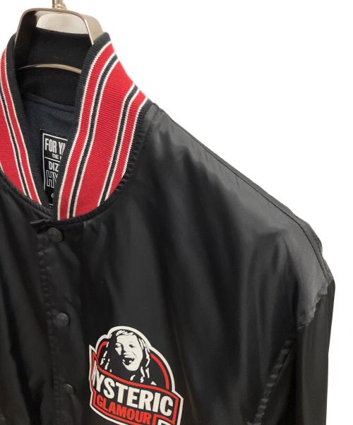 Hysteric Glamour（ヒステリックグラマー）Hysteric Glamour (ヒステリックグラマー) MAKE ME SMILE　スタジアムジャケット レッド×ブラック サイズ:SIZE Mの古着・服飾アイテム